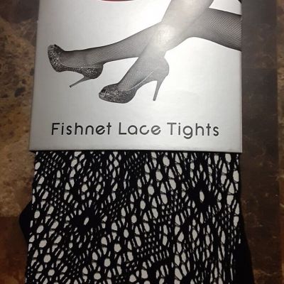 Frenchic Fishnet Lace Tights M/L Black Nylon & Spandex Brand New; Unopened